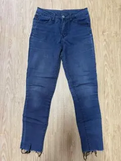 スキニーデニム Sサイズ フリンジデザイン