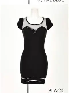 dazzy Queen  タグ付き　シースルー　黒ビジュー　ミニドレス