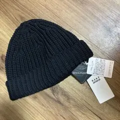 nano・universeニット帽 ニットキャップ ブラックメンズ　サイズフリー