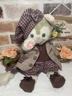 ジェラトーニ Ｓ　茶チェックジャケット8点コスチューム　リバーシブル帽子