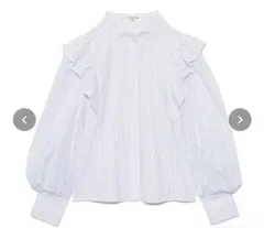 SNIDEL ORGANICS スタンドカラーフリルブラウス