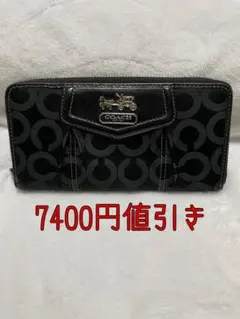 Y2K COACH マディソン オプアート 二つ折り長財布 キャンバス レザー 