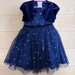 ネイビー刺繍ドレス　ボレロ付き