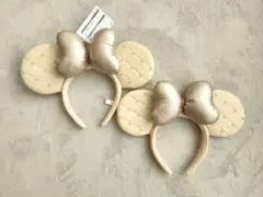 ディズニー　キルティング　ミニー　カチューシャセット