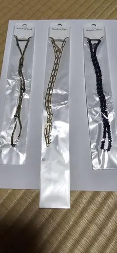 ネックレスセット ゴールド チェーン 青 ビーズ