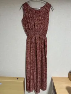 花柄ノースリーブロングワンピース