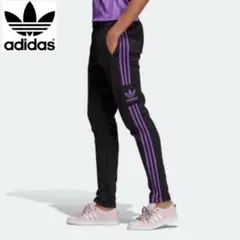 アディダスオリジナルス トラックパンツ 黒 紫 ジャージ Lサイズ