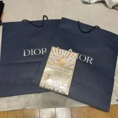 Dior ネイビーショップ袋 2枚セット、レディース一枚