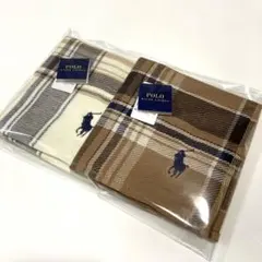 新品　ポロラルフローレン　タオルハンカチ　ブラウン系　ギフト