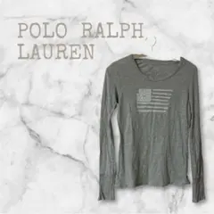 ポロジーンズ ラルフローレン 星条旗 パッチワーク ロンT L相当ダメージ加工