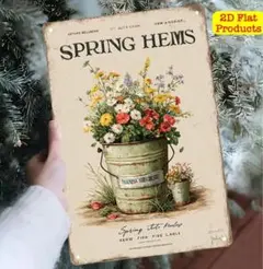 【新品】ブリキプレート【看板】ガーデンオブジェ【667 SPRING】