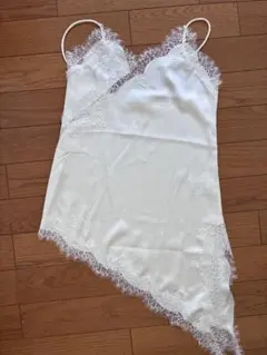 KOBE LETTUCE サテンレースアシメロングキャミソール