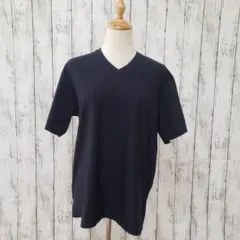 【BEAUTY&YOUTH】Vネック半袖Tシャツ【L】黒　伸縮性あり　おしゃれ