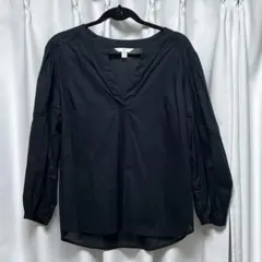 H&M 長袖ブラウス　刺繍　黒ブラック