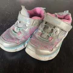S Lights キッズスニーカー シルバー/ピンク14cm