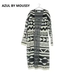 アズールバイマウジー　長袖カーディガン　ネイティブ柄　ロングカーディガン
