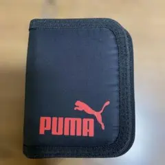 PUMA キッズ 財布 二つ折り ブラック レッド