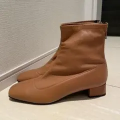 FABIO RUSCONI ブラウン スムースレザー ショートブーツ