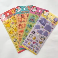 韓国限定 ポケモン 5サイズステッカー 4枚セット ぷっくりシール