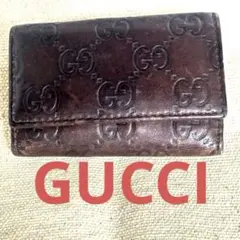 週末セール‼️GUCCI GGキャンバス ブラウンキーケース