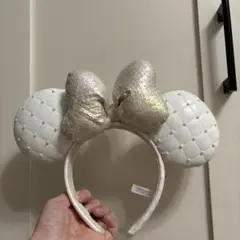 ミニー カチューシャ ホワイト キルティング