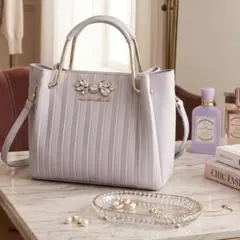 JILLby JILLSTUART エンボスビジューバッグ　ブルー　ジルバイのサムネイル