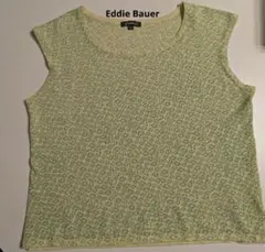 【Eddie Bauer】薄いグリーンの花柄ノースリーブトップス