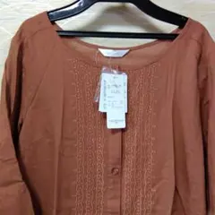 新品！Quelle chance リネン15%入り刺繍 前開きシャツワンピース