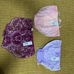 【新品タグ付き】3枚セット　レース付きショーツ Mサイズ