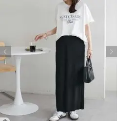 《美品》DiscoatリブカットナロースカートブラックLサイズ