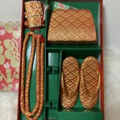 七五三 草履・バッグなど和装小物4点セット 草履サイズ18cm