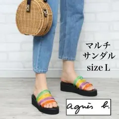 お値下げ！美品 アニエスベー  プラットフォームミュールサンダル Ｌ24.5のサムネイル