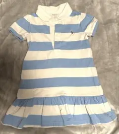 ラルフローレン　24M 2歳　水色白ボーダーワンピース