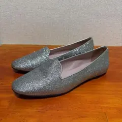 プリティバレリーナ シルバー ローファー スリッポン 24.5cm 39