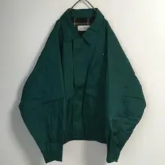 90s 古着 ナイロンジャケット ライトアウター ジップアップ 比翼 日本製 緑