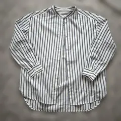 SALOON ストライプ柄長袖シャツ　パールボタンのサムネイル