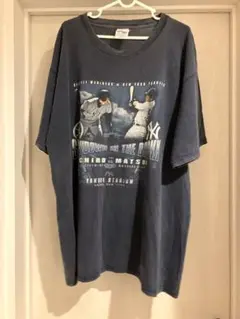 MLB イチロー 松井 対決 Tシャツ XLサイズ紺色