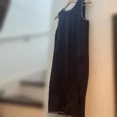 セオリー　ネイビー　ワンピース　ツイード風　なめらか　膝丈