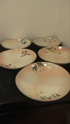 たち吉花柄の皿 5枚セット