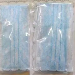 Blue lace face masks, 10 masks per pack x 2 packs.