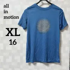 美品✨️ all in motion【XL (16)】青いTシャツ半袖アクティブ