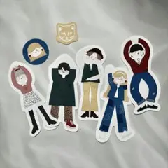 イラスト　ダイカットステッカー　セット