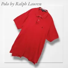 ポロバイラルフローレン◆ポロシャツ(XL)赤 ビッグサイズ ゆるだぼ 古着好き