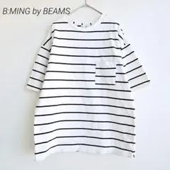 ビーミング ビームス 半袖 Tシャツ ボーダー 綿100% S 胸ポケット