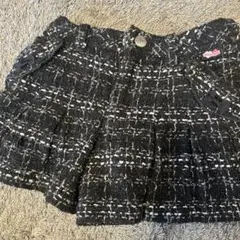 MEZZO PIANO フレアハーフパンツ 9号 黒白ツイード