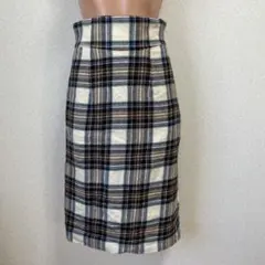 31 Sons de mode ウール　チェック　タイトスカート 36