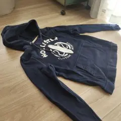 Hollister ネイビー フード付きパーカー Lサイズ