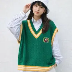 【美品】SPCC STORE ニットベスト ケーブル編み オーバーサイズ M