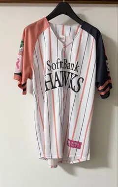【新品】福岡 ソフトバンクホークス ピンクストライプユニフォーム 野球 Lサイズ