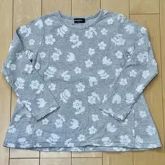 クレードスコープ 長袖カットソー 120 花 鳥 グレー